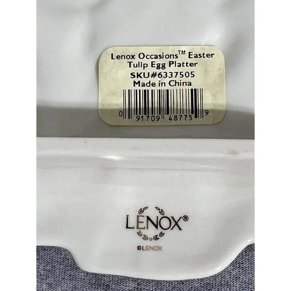 Lenox Easter Tulip Egg Platter Pastel Bunny Basket Deviled Egg Plate New Boxed - Picture 4 of 11
